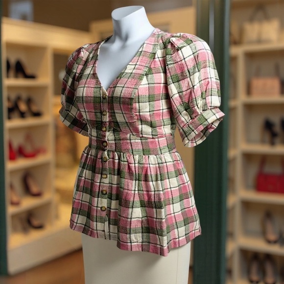 TORRID Babydoll Crinkle Flannel Gauze Button Up Short Sleeve Blouse NWT Size 1X - Picture 3 of 8